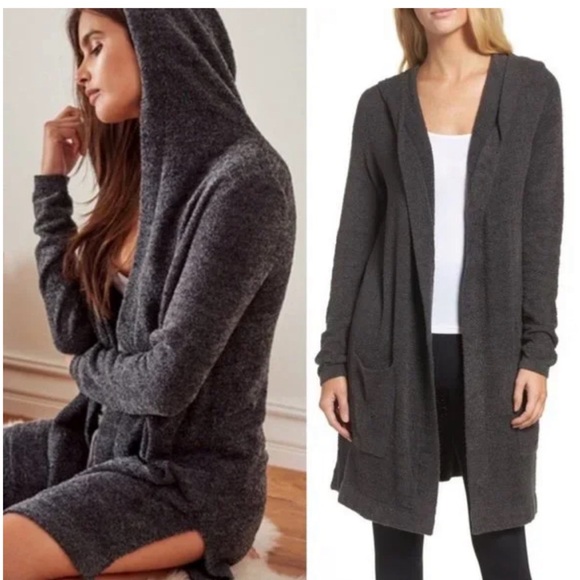 Barefoot Dreams Cozychic Lite Hooded Sweater - XS - Picture 2 of 10